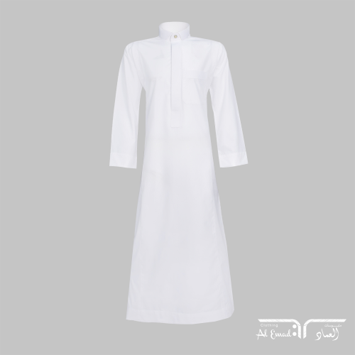 ثوب شبابي رقبة قلاب سادة من ملبوسات العماد