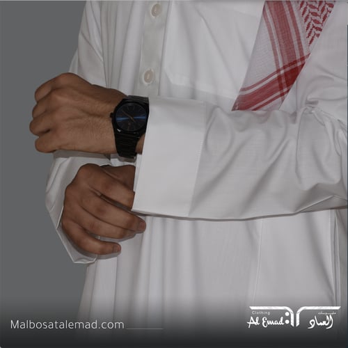 ثوب العماد رسمي سكري زرار رقبة ساده كم سادة من ملب...