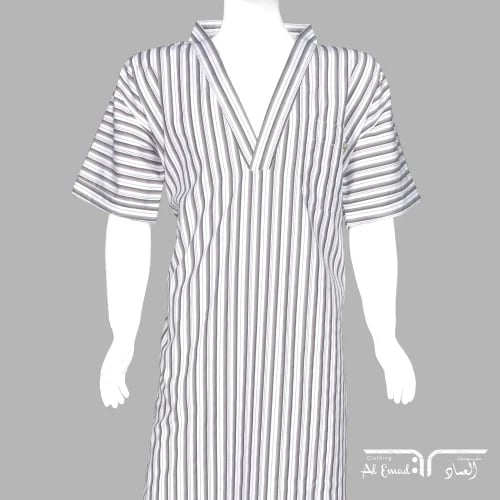 ثوب نوم ولادي نص كم مقلم من ملبوسات العماد