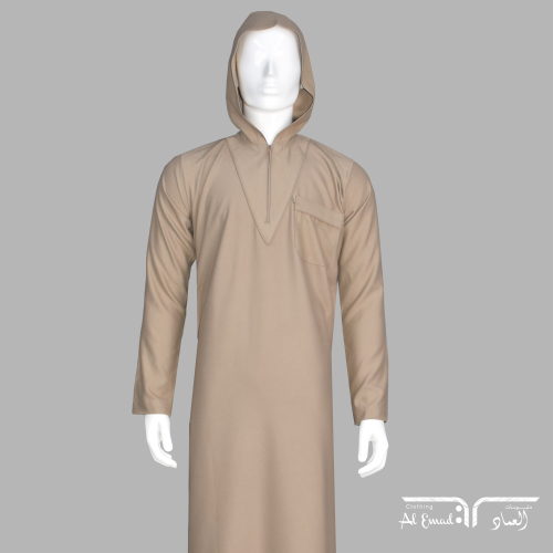 ثوب نوم رجالي شتوي كم طويل بقبعة من ملبوسات العماد