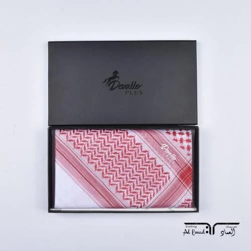 شماغ ديفالو بلس 34 DEVALLO PLUS أحمر – جودة عالية وملمس ناعم بثبات لون وتصميم أنيق