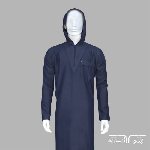 ثوب نوم رجالي شتوي كم طويل بقبعة من ملبوسات العماد