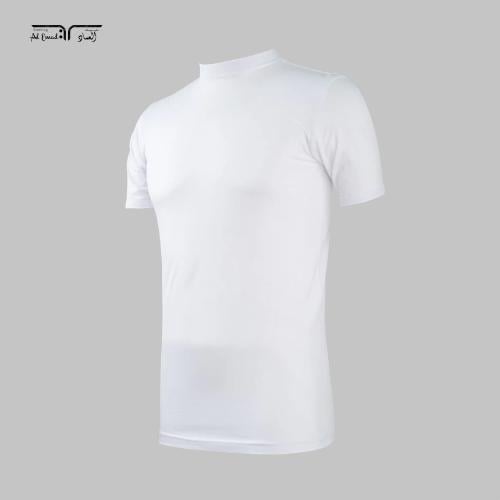 فنيلة قطن بيضاء رجالية ذات رقبة عالية