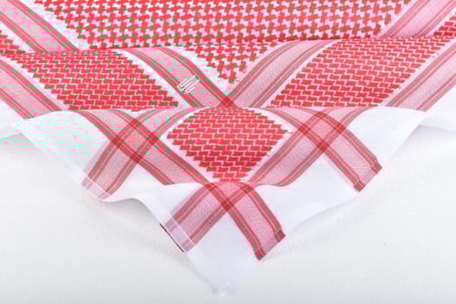 شماغ قطن رجالي أحمر وأبيض أنيق بازل 72