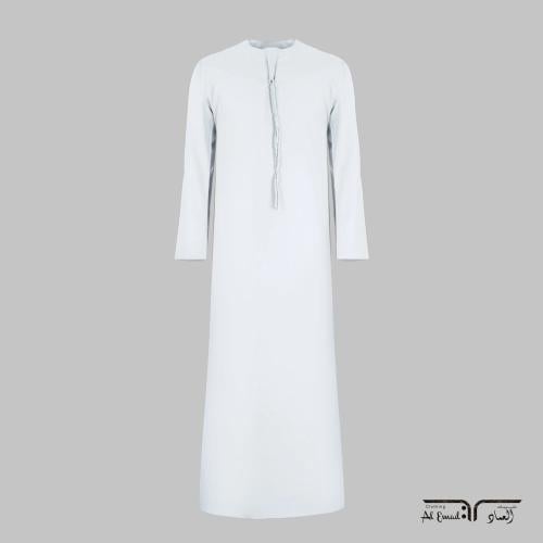 ثوب إماراتي رصاصي غامق للرجال بتصميم أنيق