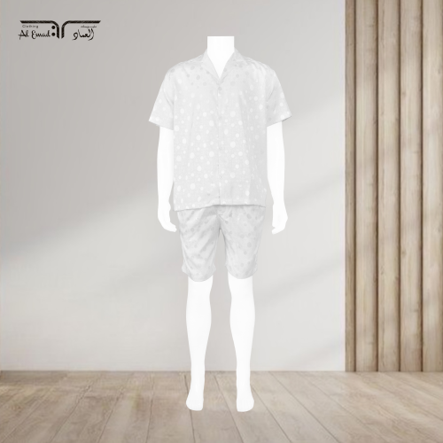 بجامة رجالية مريحة بنقشة هندسية أنيقة