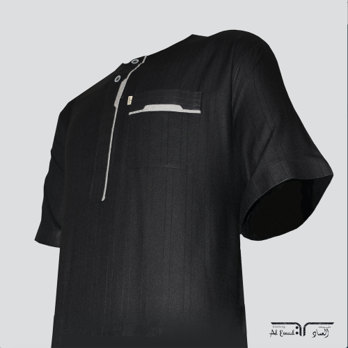 ثوب الراحة الرجالي بأكمام قصيرة من العماد