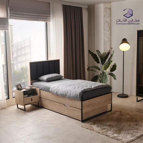 سرير مفرد مودرن بمقاسات متعددة (مجموعة نيوم)