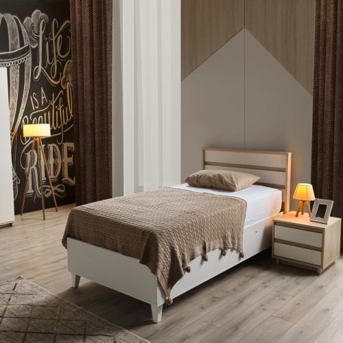 سرير مفرد بخزانة هيدروليك 100X200 ( مجموعة سوفت )