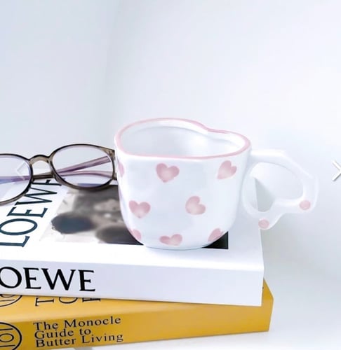 كوب سيراميك على شكل قلب