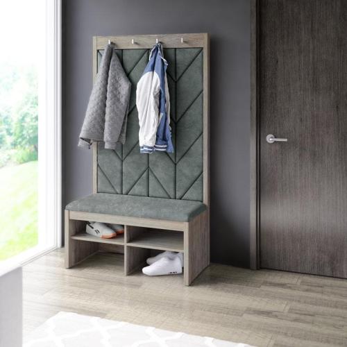 علاقة ملابس مع مقعد و اماكن تخزين احذية