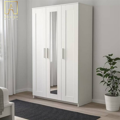 دولاب ملابس مع 3 أبواب, أبيض