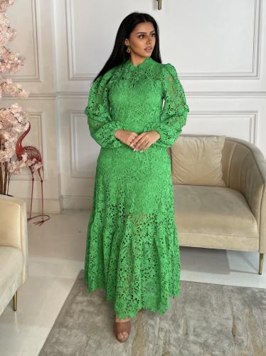 فستان دانتيل طويل بأكمام طويلة -0042