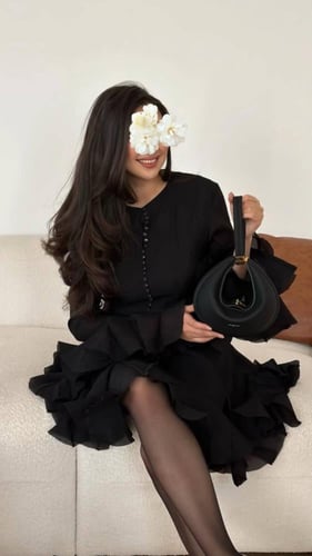 فستان بأكمام كرانيش بناتي - 0061