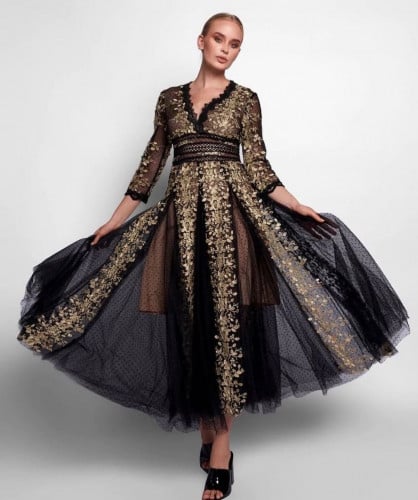 فستان دانتيل طويل - 0001