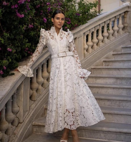 فستان دانتيل فخم - 0014