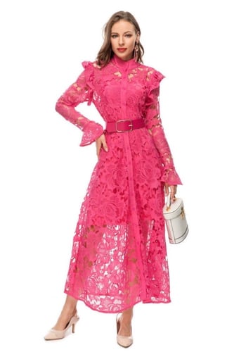 فستان دانتيل فخم - 0014