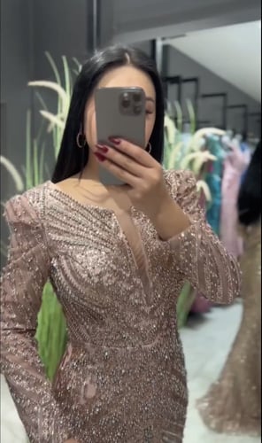 فستان سهرة بتطريز يدوي كامل - 0039