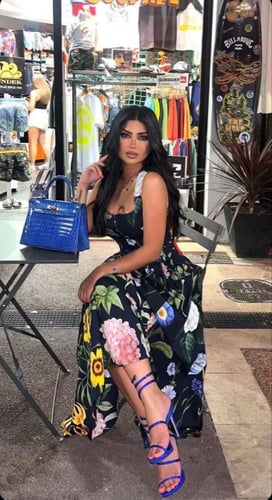 فستان أسود مشجر - 0004