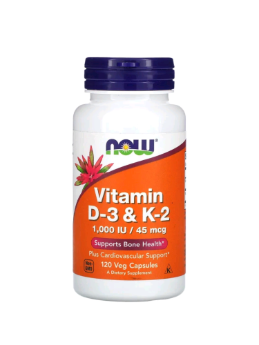 فيتامين (د-3) و(ك-2)، 120 كبسولة نباتية