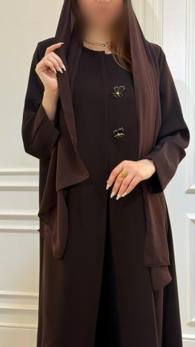 عباية سيراميك إندونيسي ربع كلوش - بني داكن