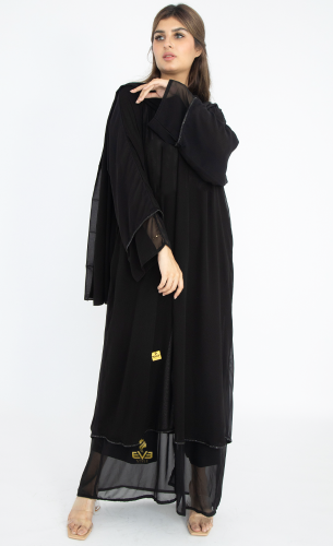 عباية كتف كلفة اسود - ايف ستايل