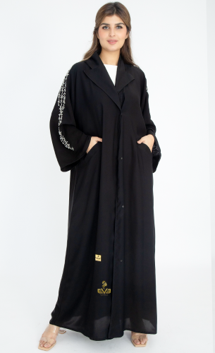 عباية كتف تطريز فضي - ايف ستايل