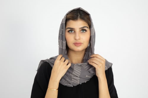 طرحة رصاصي مخطط - ايف ستايل