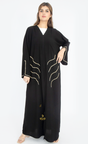 عباية كتف تطريز ذهبي فضي - ايف ستايل