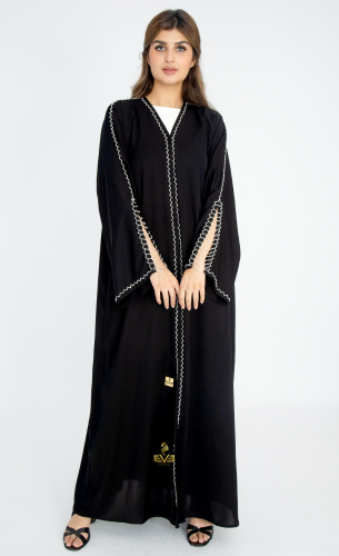 عباية كتف تطريز فضي - ايف ستايل