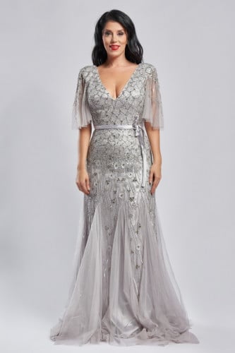 فستان زهرة - فضي