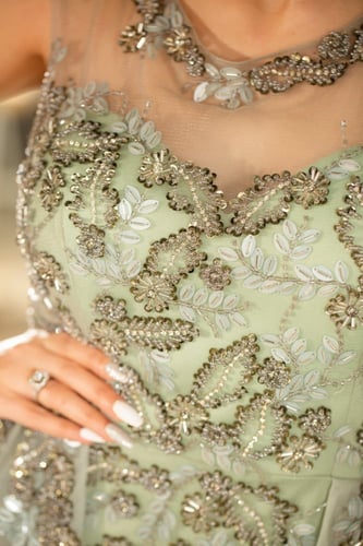 فستان لبنى - اخضر فاتح