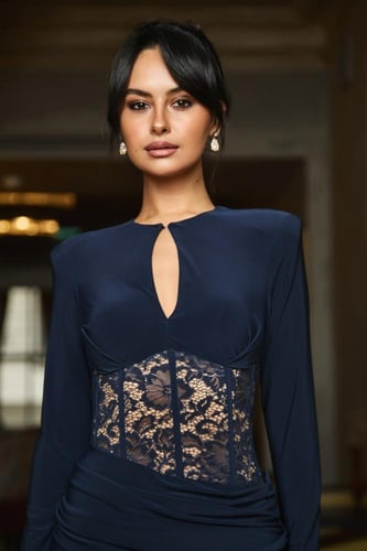 فستان منال - كحلي