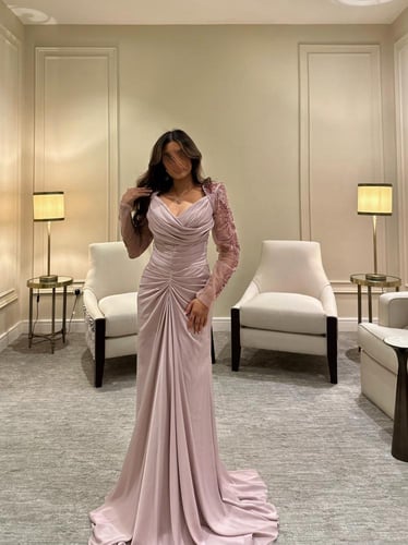 فستان شيخة - وردي