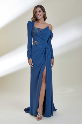 فستان زها - ازرق