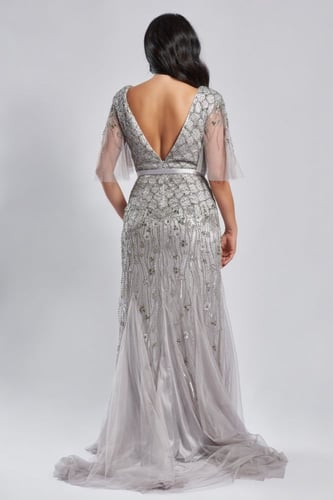 فستان زهرة - فضي