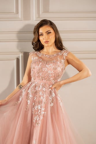 فستان لبنى - وردي