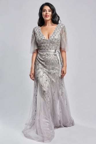 فستان زهرة - فضي