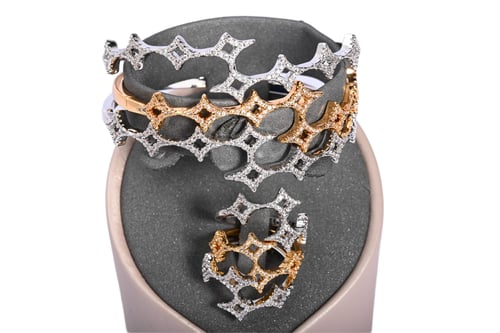 Three-station bracelet and ring