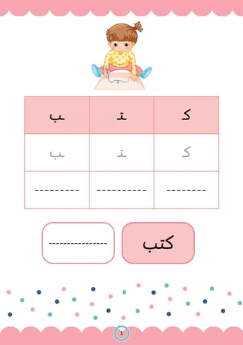 نشاط نسخ الكلمات الثلاثية وتحليلها