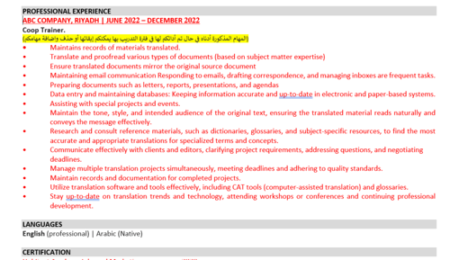 Translate CV