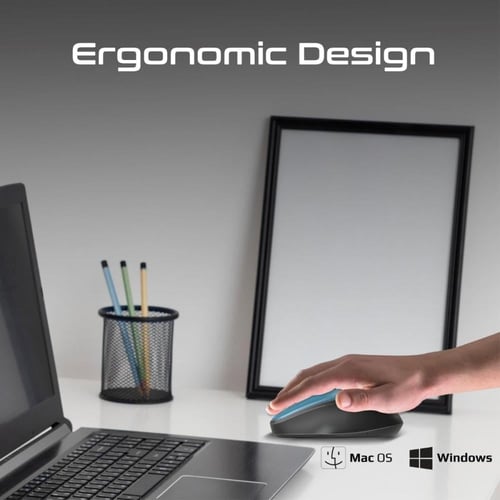 PROMATE - فأرة لاسلكية EZGrip بـ120 ساعة تشغيل مع...