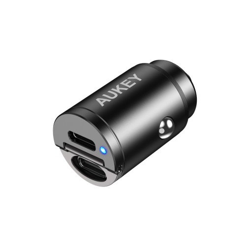 AUKEY - شاحن سيارة A4 نانو 30 واط مدخلين USB-C - أ...