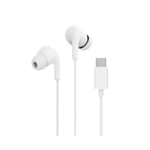 Xiaomi - سماعات أذن سلكية تايب سي - أبيض