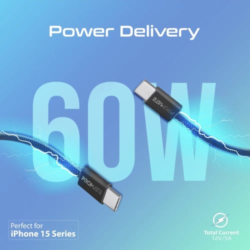 PROMATE - كيبل شحن نحيف EcoLine من تايب سي إلى تاي...