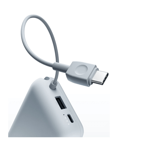 Xiaomi - بطارية بسعة 10000mAh مع سلك مدمج بمنفذ US...