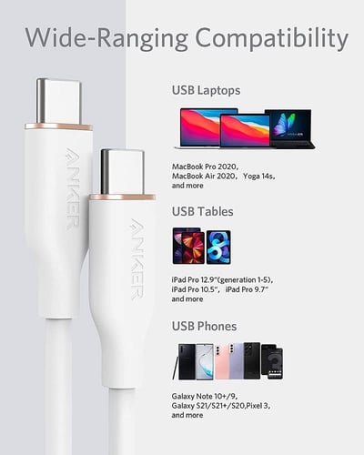 ANKER - كيبل شحن FLOW من تايب سي إلى تايب سي بطول...