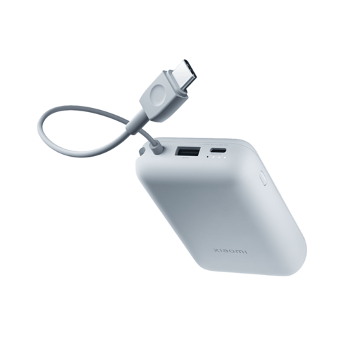 Xiaomi - بطارية بسعة 10000mAh مع سلك مدمج بمنفذ US...