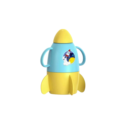 طقم وعاء طعام على شكل سفينة فضاء وكوب ماء على شكل...