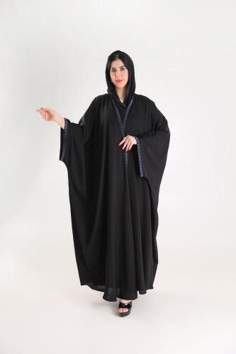 عباية جود قماش انترنت نص بشت | اسود